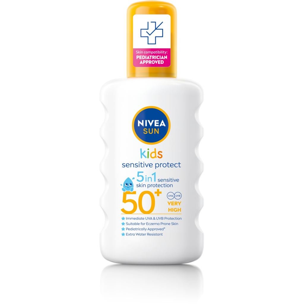 Nivea Sun Kids Sensitive Protect & Play Spray SPF 50 1 Nivea SUN Kids Sensitive Protect SPF50+ Sun Spray 200 ml